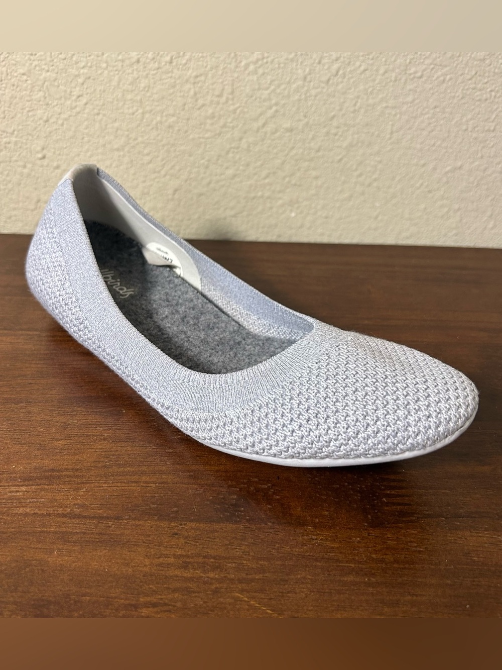 Allbirds Shoes Size 7 Tree Breezers Light Gray Knit Ballet Flat Comfort Slip On